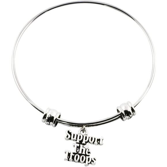Support The Troops Army Marine Navy Bangle Bracelet Jewelry - Picture 1 of 4